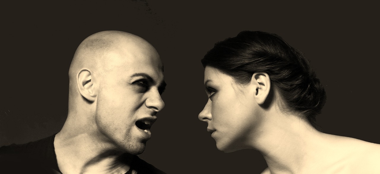 Man shouting at his wife
