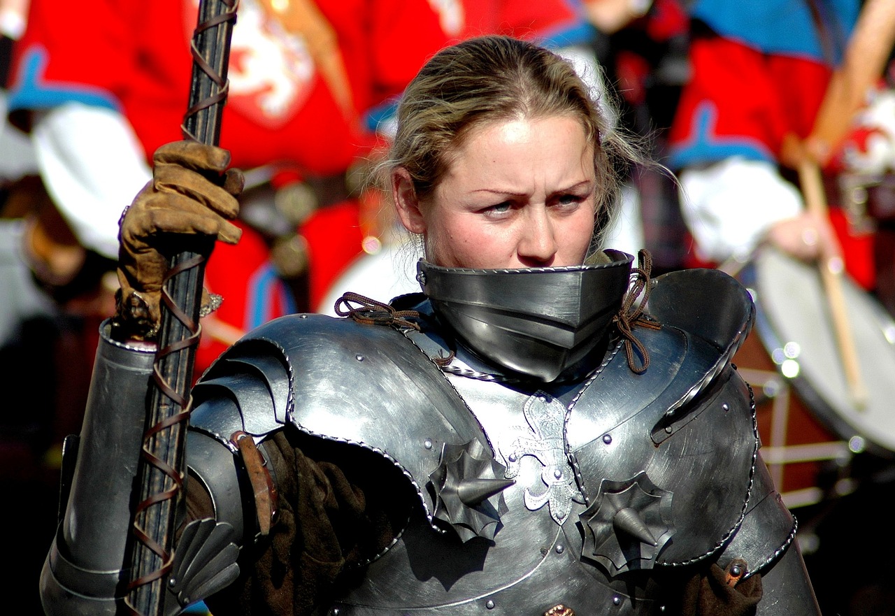 woman wearing armour