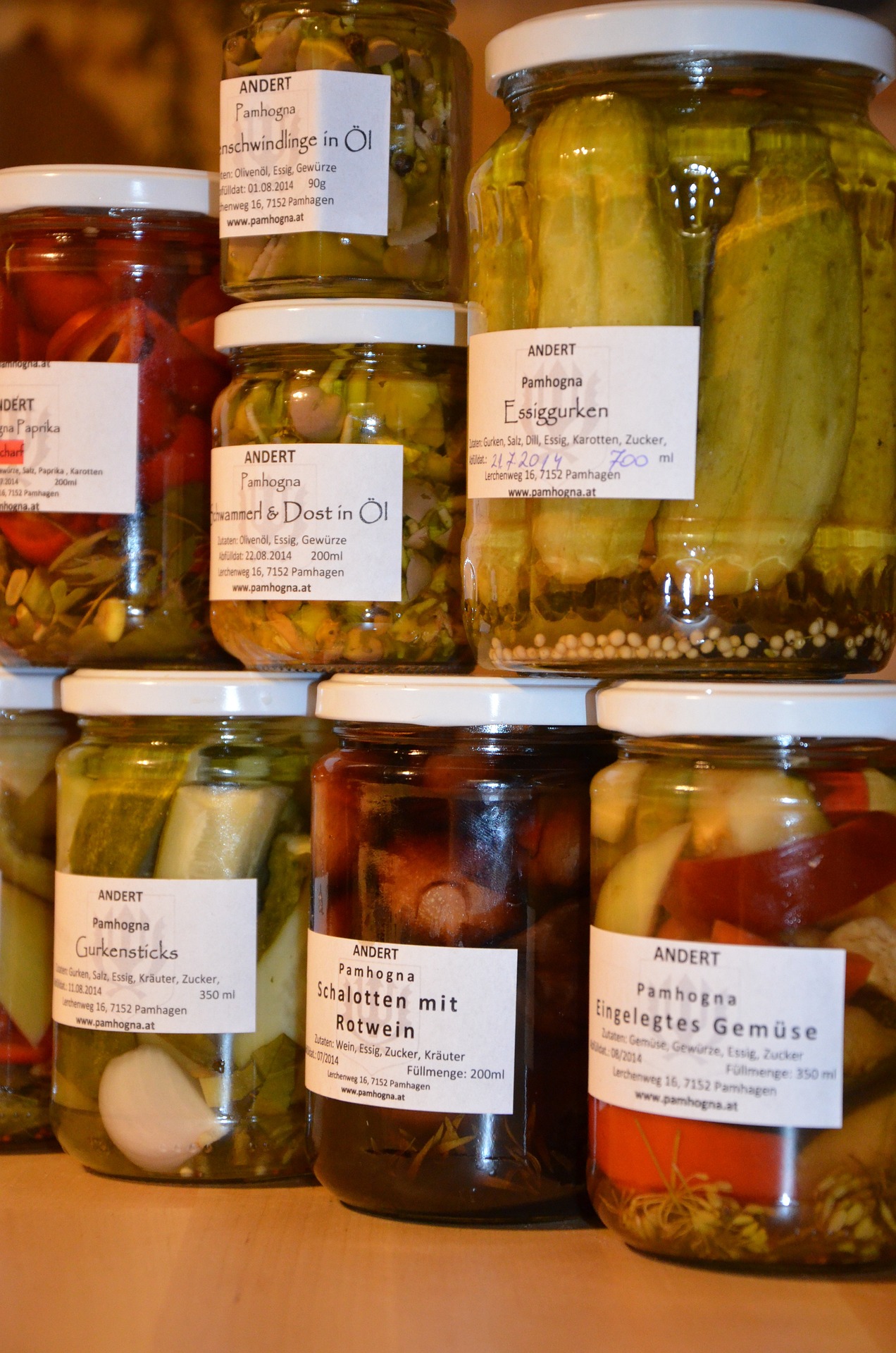 The label is on the outside of the jar