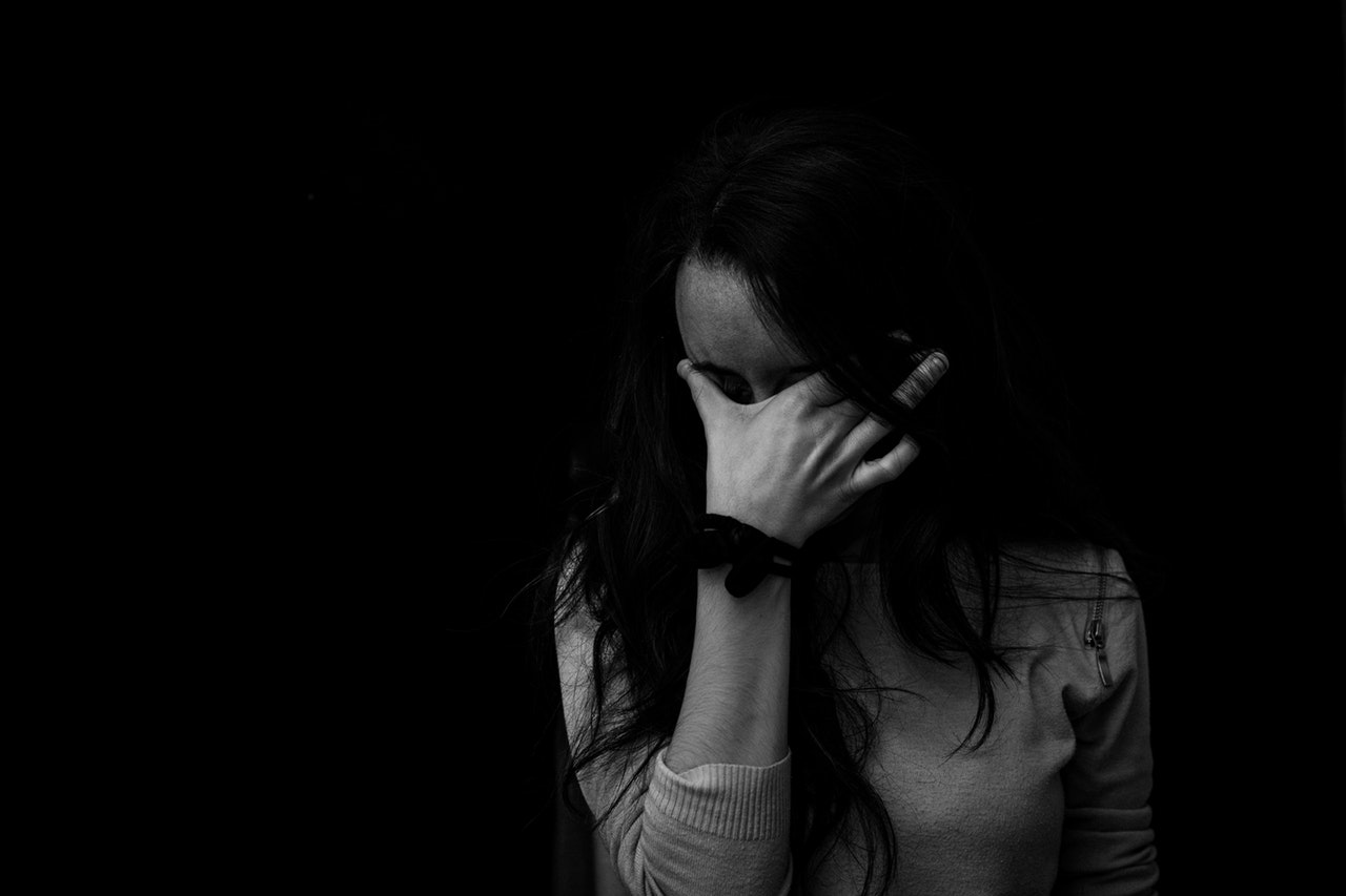 Woman with mental health problems