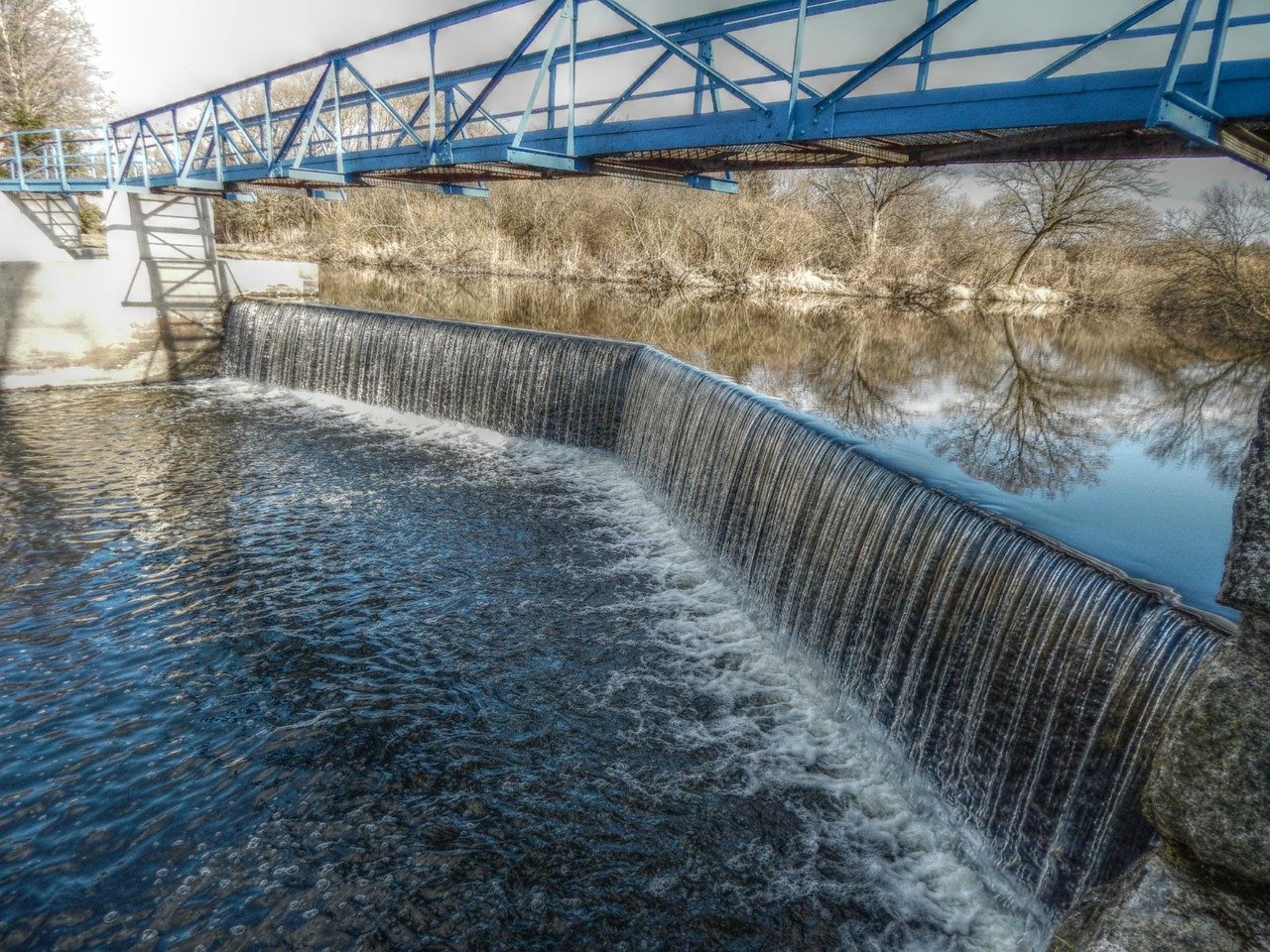 weir with torrents of water